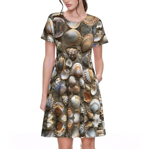 Robe de plage fluide et légère à manches courtes, la tenue swing anti-chaleur pour l'été