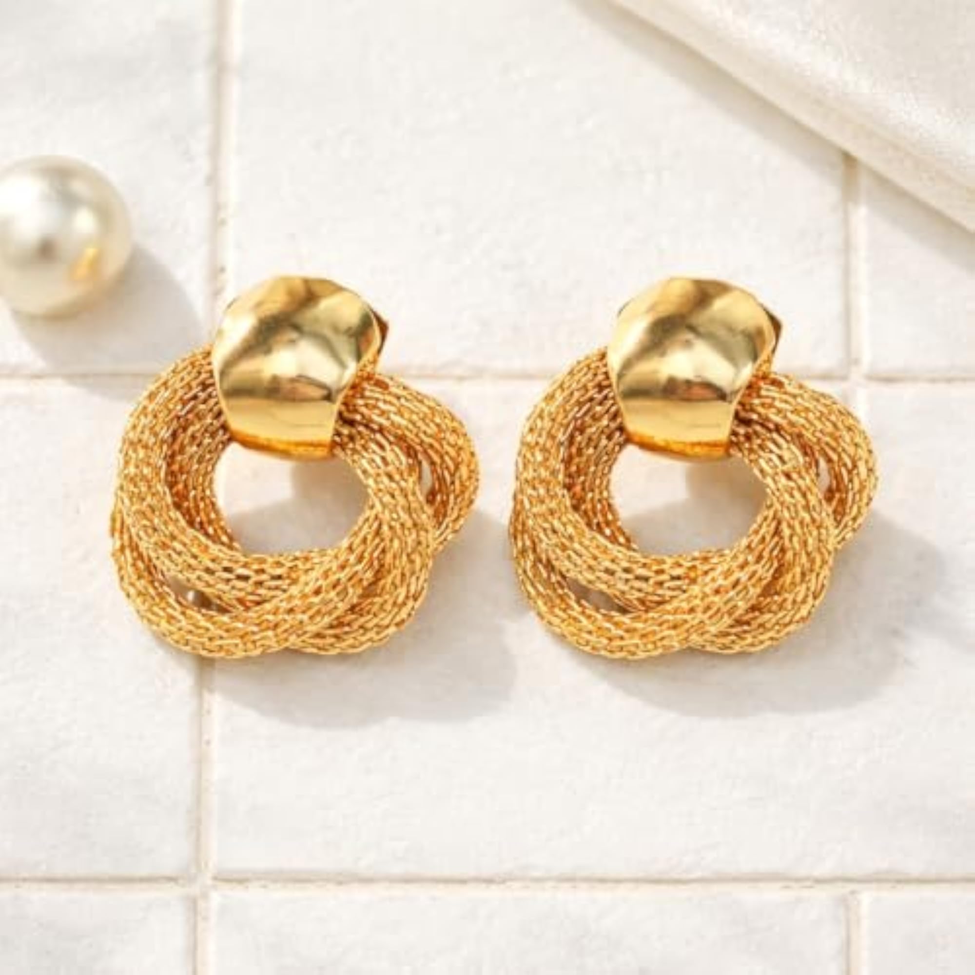 Women's Korean Gold Stud Earrings Set, Stylish Accessories