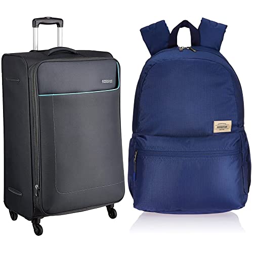 Image of American Tourister Jamaica Polyester 80 cms Grey Softsided Suitcase