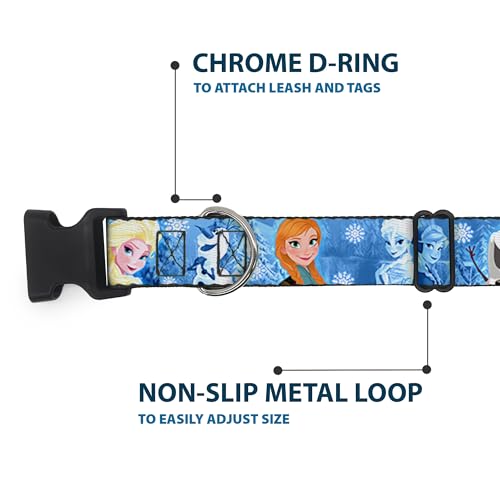 Collar de plástico azul Frozen Character Poses Buckle Down para perros 6