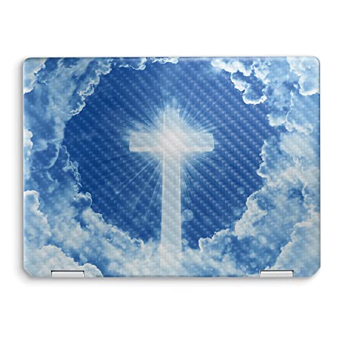 Image of MightySkins Carbon Fiber Skin Compatible with HP Spectre x360 14 inch (2022) Full Wrap Kit - Faith Clouds | Protective, Durable Textured Carbon Fiber Finish | Easy to Apply | Made in The USA