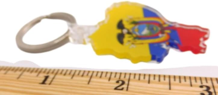 Westmon Works Ecuador Keychain Acrylic Country Flag Map with Metal Key Ring - Image 3