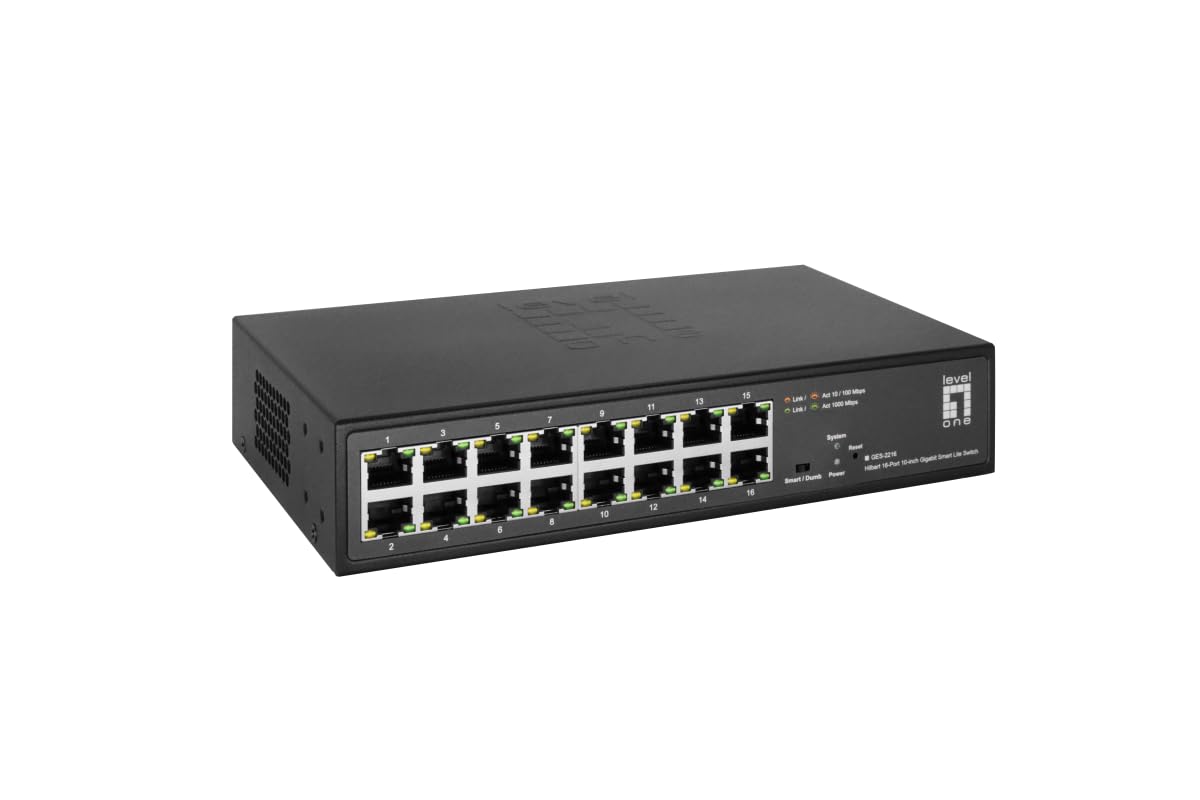 Livello Uno Hilbert 10? Switch Gigabit Smart Lite A 16 Porte, 16 X Gigabit Rj45 (10/100/1000), Gestito, L2, Gigabit Ethernet (10/100/1000), Full Dupl