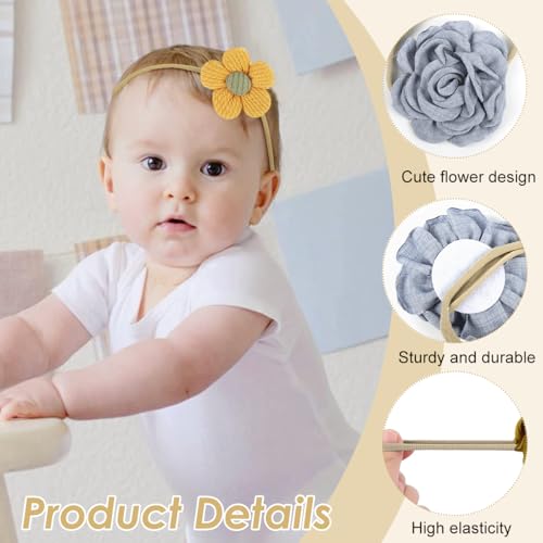 Image of SNOWIE SOFT Hairbands Hair Band for Girls Kids, 10pcs Floral Baby Hairband Headbands for Baby Girl Hair Accessories Infant Shower Gift, Stretchy Decorative Photography Head Band