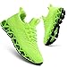 Men's Slip on Walking Running Shoes Blade Tennis Casual Fashion Sneakers Comfort Non Slip Work Sport Athletic Trainer Fluorescent/Green