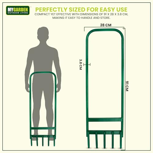 My Garden Lawn Aerator – 5-Prong Hollow Tine Manual Aerator for Healthy Grass – 91CM Heavy-Duty Soil Aeration Tool for Lawn Care – Improves Drainage & Reduces Soil Compaction – Ideal for Garden, Lawn 4 My Garden Lawn Aerator – 5-Prong Hollow Tine Manual Aerator for Healthy Grass – 91CM Heavy-Duty Soil Aeration Tool for Lawn Care – Improves Drainage & Reduces Soil Compaction – Ideal for Garden, Lawn - Image 4