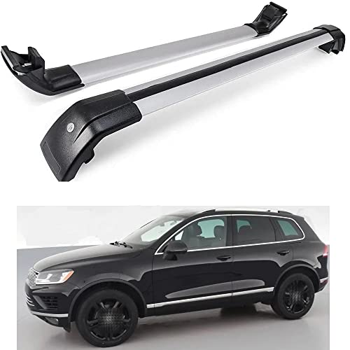Barres transversales de rail de toit de voiture pour Volkswagen VW Touareg 2011-2018, barre transversale en aluminium de charge porte-bagages de barre transversale de rail de toit