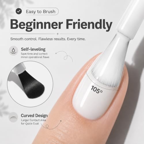 Image of AzureBeauty18ML Milky White Sheer Gel Nail Polish | Neutral Jelly Nude Nail Polish Base Color Sheer Translucent Effect Soak Off UV LED French Nail Art Salon DIY Manicure