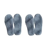 [OZBERLI] 2足 セット インソール 中敷き 防寒 ふわふわ ファー 厚め あったか 消臭 保温 靴 極厚 ボア メンズ レディース クッション 蒸れ 疲れ 立ち仕事 革靴 スニーカー ブーツ 最適 2枚 組 疲労 軽減 子供 厚底 衝撃 吸収 革 用 防臭 立ち 仕事 サイズ 調整 つま先 薄い パンプス 滑 (グレー, 23.5cm)