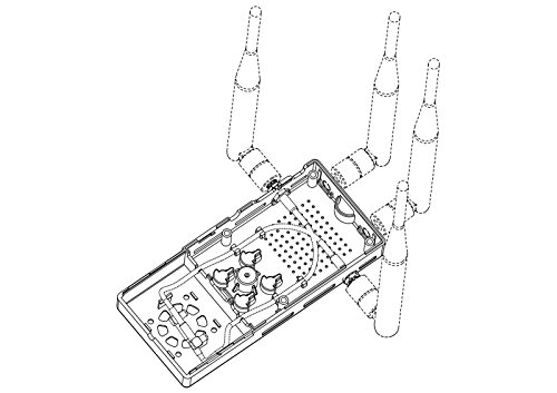 Carcasa blanca Summitlink V2 con extractor dual para receptor Stratux ADS-B 7