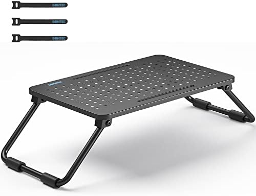 BONTEC Monitor Stand Riser, 120mm-High Laptop stand for Desk, Computer Monitor Riser Stand with Mesh Platform for Laptop, Computer, iMac, PC up to 15KG, Cable Ties Included