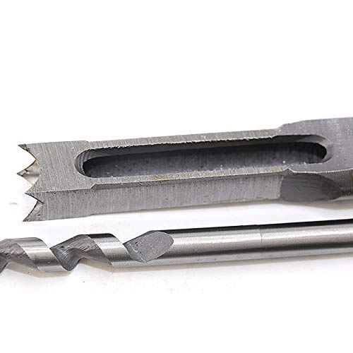 Jndjnfv 4Pcs Woodworker Square Hole Drill Bits, Woodworking Mortiser Square Drill Bits, Steel Hardness Sharp Durable Mortising Chisel Set (6.4/9.5/10/12.5 Mm） #TOP2
