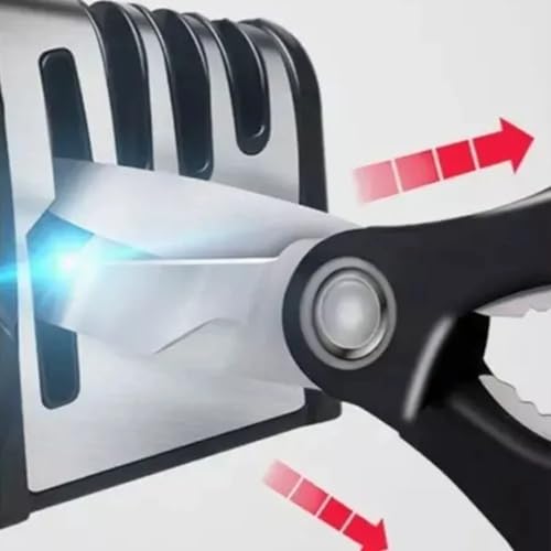 Amolador 4 em 1 para Facas e Tesouras – Afiador Manual Profissional para Cozinha, Caça e Pesca – Alt