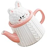 INNAL Rabbit Teakitchen SILS Jarra de Agua en Relieve Café Tetera Dispensador de Aceite de Oliva Jarra de Crema de Leche Salsa de Soja Vinagre Cruet para Agua Té Helado Jugo Bebida Limon