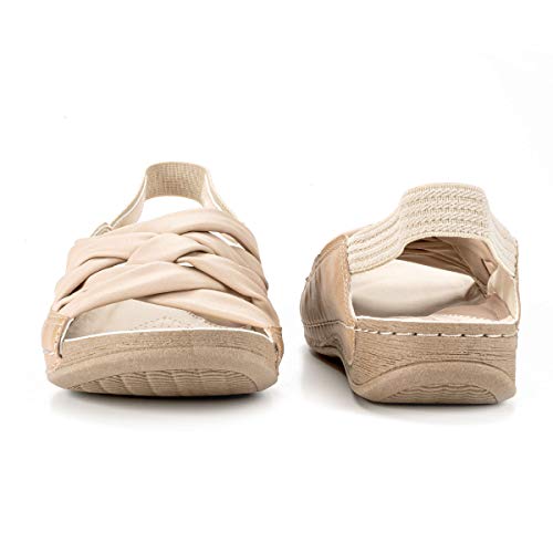 Sandália Campesí Blaqueada Tramados SlingbackBege