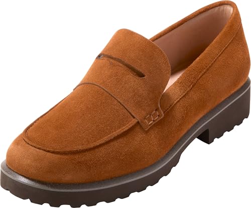 Cole Haan Cole Haan Women's Gwendolyn Penny Loafers, Tobacco Suede, 11-B US