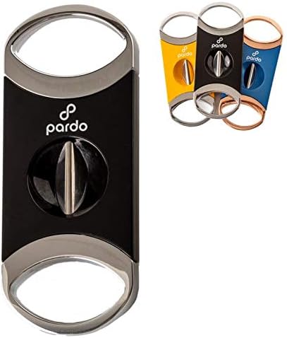 Pardo Cigar V Cut Cigar Cutter - Premium Metal Cigar V Cutter Provides Optimal Cut with V-Angled Blade - Heavy Duty & Durable Cigar V Cutters - Cigar Accessories & Gifts for Men - Yellow-Silver