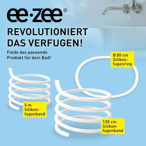 eezee Fugenring 80 cm für WC & Urinal | Die Revolution der Silikonfuge | Schnell montiert, werkzeuglos – Fertigfuge ohne Silikonkartusche | Sauberer Wandanschluss