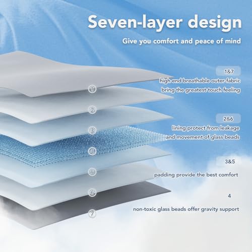 Topcee Weighted Blanket for Adults (20 lbs, 60" x 80") Queen Size Soft Cooling Heavy Blanket Sleeping, Apply to 190-210 lbs Body, Thick Breathable Blanket with Glass Bead, Easy Care by Topcee - Used condition - Image 6