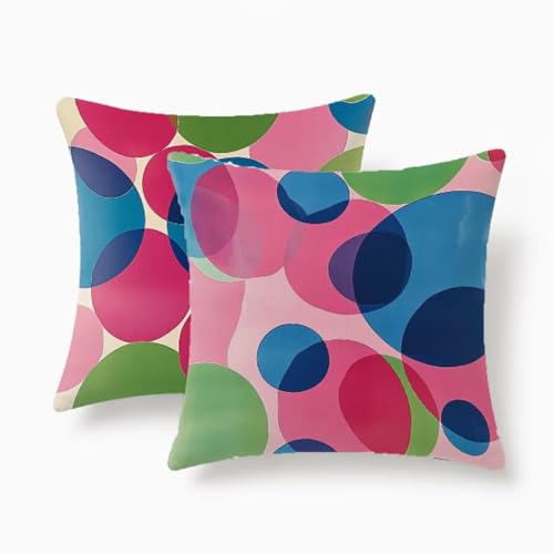 Lot de 2 housses de coussin 60x60 lin extérieur étanche géométrique