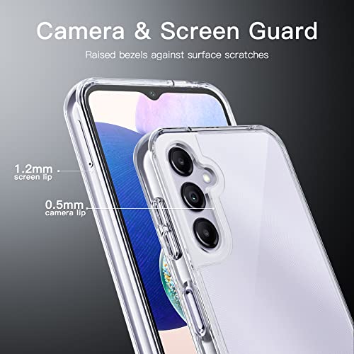 Image of JETech Cover Case for Samsung Galaxy A14 4G /5G 6.6-Inch, Non-Yellowing Shockproof Bumper Protective Phone Cover, Anti-Scratch Hard PC Back (Clear)