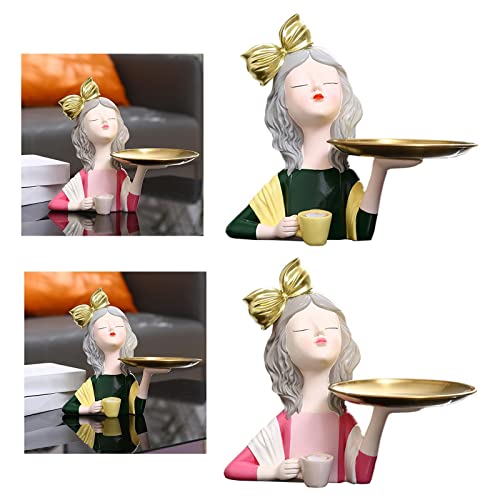 Aufbewahrungstablett zur Aufbewahrung von Figuren, nordische Heimdekoration, für Wohnzimmer, Tischdekoration, Schmuck, Ringe, Dekoration, 2 Stück Cover