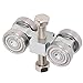 4 Wheel Pulley Assembly, Stainless Steel Trolley Pulley with Deep Groove Ball Bearing, Heavy Duty Roller Pulley for Wardrobe Doors Curtains and Small Industrial Carts