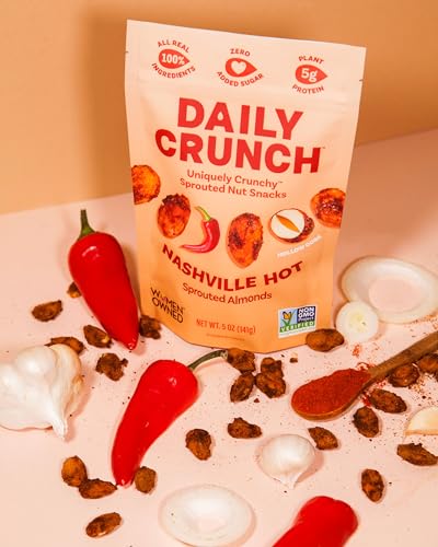 Daily Crunch Sprouted Almonds, 5 Ounce Resealable Bags (Nashville Hot, 2 Pack) Packaging May Vary - Sprouted And Dehydrated For A Unique Crunch, Keto Friendly, Non-Gmo, Oil And Salt Free thumb #5