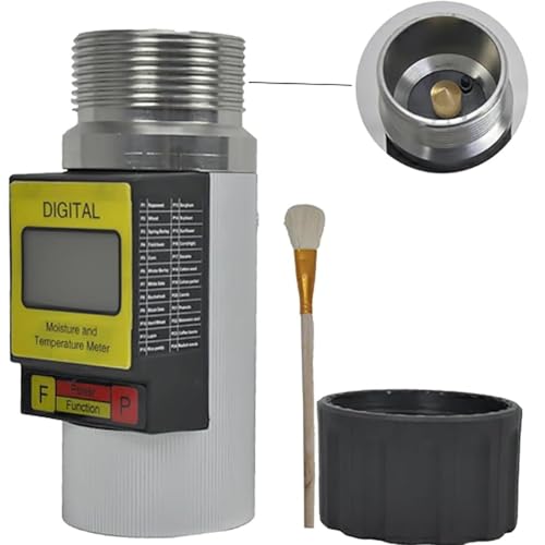 Tester digitale di umidità del grano, display retroilluminato, misura umidità e temperatura per 24 tipi di grano, ideale per agricoltori e agricoltori