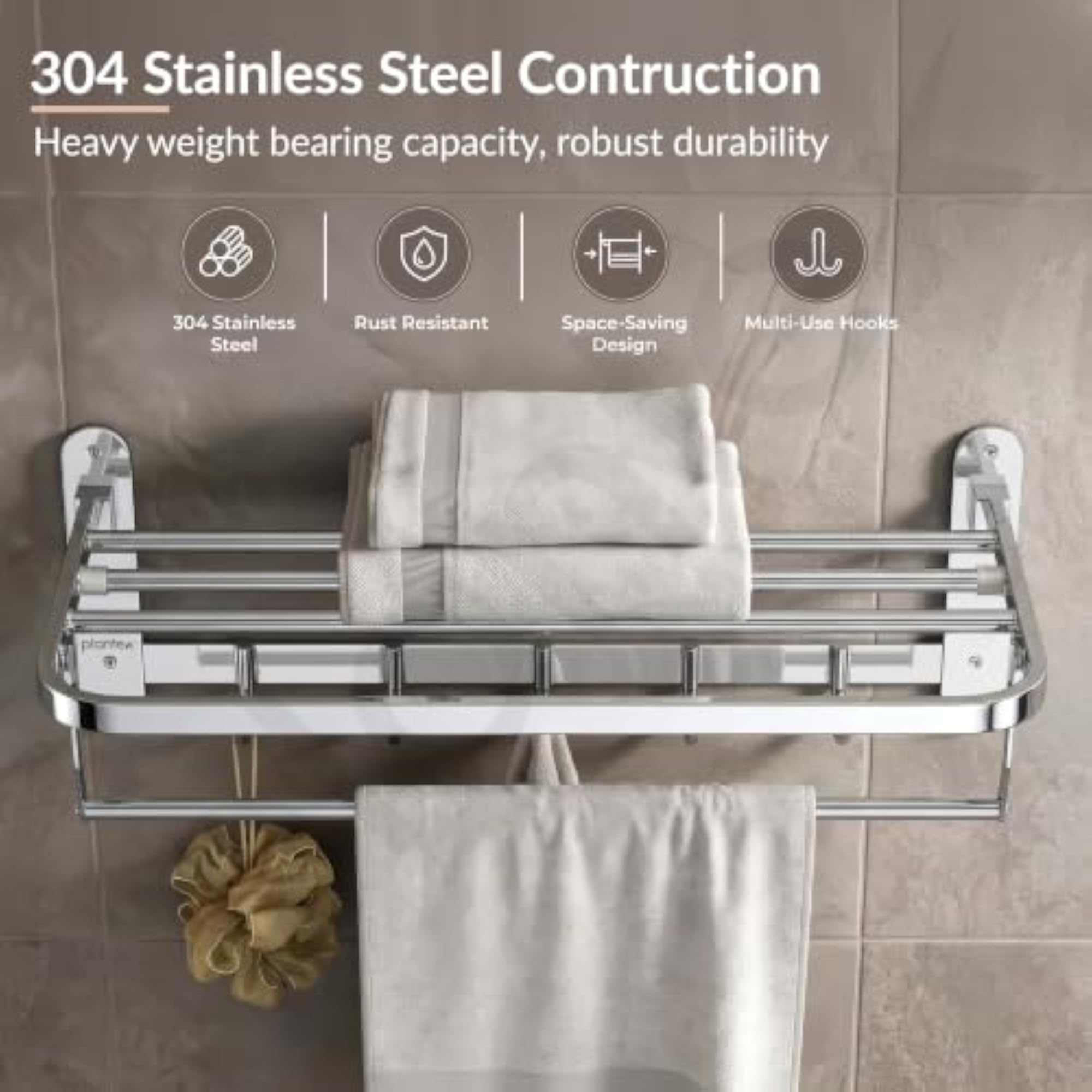 304 Stainless Steel Towel Rack, 24 Inch