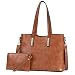 Produktbild CLUCI Handtasche Damen Gross Tasche Shopper für Damen PU Leder Tote Groß Mode Frauen Schultertasche Businesstasche Reisetasche mit Innentasche Taschen Set Braun