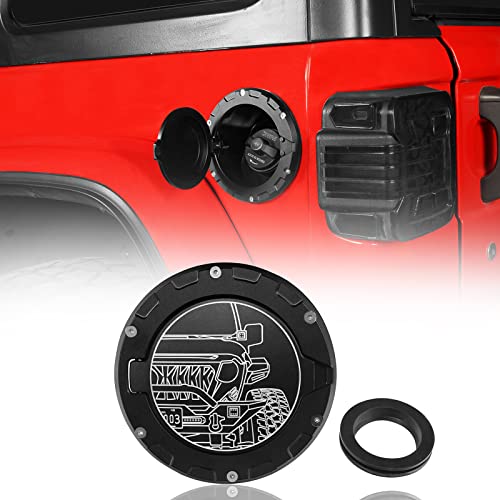 Hooke Road Aluminum Gas Cap Fuel Tank Cover Half Face Style Compatible
