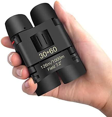 Mini Binoculars,XVZ 30x60 Portable Pocket Foldable Binoculars with Multi Blue Coated and Waterproof for Bird Watching,Mountaineering,Outdoor Hunting,Hiking Travel,Concert,Watching Performances-Black