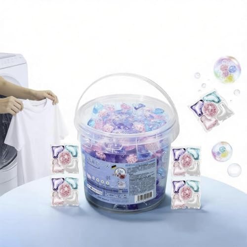 Cápsulas De Lavado 5 En 1, 70 Cápsulas De Detergente Líquido Para Ropa, Con Perlas Suavizantes De Telas Y Frescura Duradera, Fórmula De Rápida Disolución Para Todos Los Tejidos