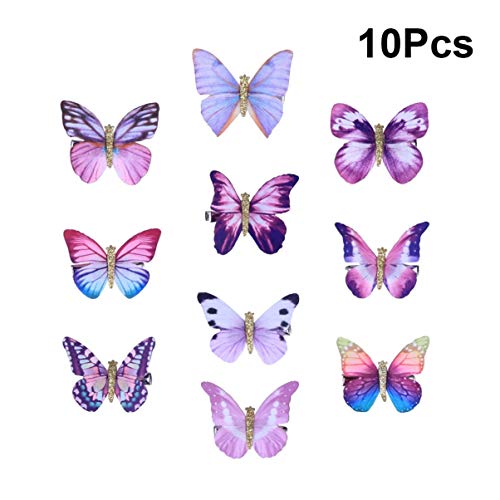 Minkissy 016S247X0IDBY9RG56IUJR 10Pcs Butterfly Hair Clips 3D Colorful Butterfly Hair Barrettes Halloween Christmas Weddding Party Favors thumb #1