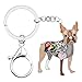 Produktbild WSMWSM Emaille Legierung Strass Boston Terrier Hund Schlüsselanhänger Schlüsselanhänger Anhänger Tier Haustiere Schmuck Für Frauen Mädchen Tasche Charms New Brown