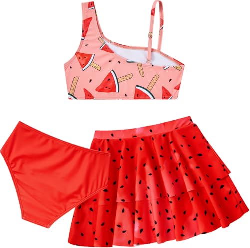 Image of RAISEVERN Girls Swimsuit 3 Piece Bathing Suits Cute Swimwear for 5-12 Years