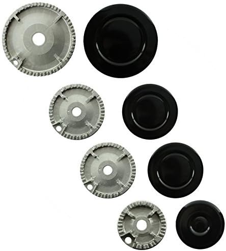 SPARES2GO (Non Universal) Oven Cooker Hob Gas Burner Crown & Flame Cap Kit for Cannon (Small, 2 Medium & Large, 55mm - 100mm)