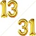 Katchon Giant Gold 31 or 13 Balloons Numbers - Large 40 Inch | Shiny 31 Number Balloons for 31 Birthday Decorations for Men | 31 Gold Balloons for 31st or 13th Birthday Decorations for Women