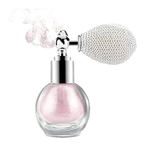 Highlighter Powder Spray, Glitter Spray Nude Pink Glitter Body Face Hair High Gloss Spray Shimmer Sparkle Powder Party Makeup Cover