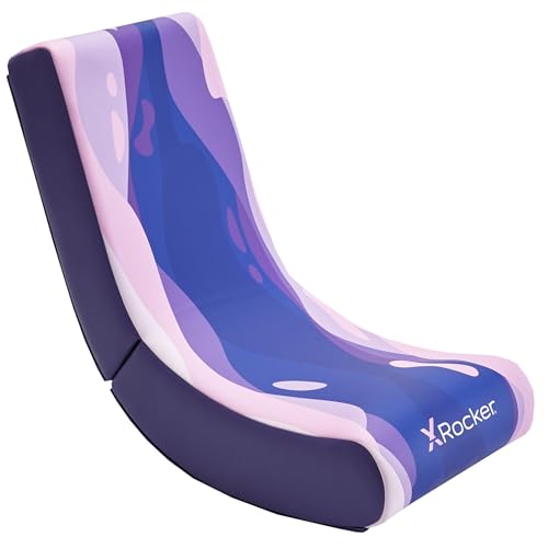 X-Rocker Video Rocker Kids Gaming Chair Foldable Floor Rocker for Kids and Juniors, Low Folding Rocking Seat, Rocking Chair for Gaming, Console Gaming Chair for Kids - Lava Edition - Pink, 2022084