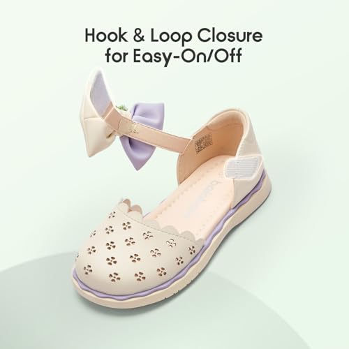 Balabala Girl Flats Sandals Princess Dress Shoes Sparkle Bow Shells Girls Shoes for Prom Party Wedding Toddler Little Kid Hook and Loop4