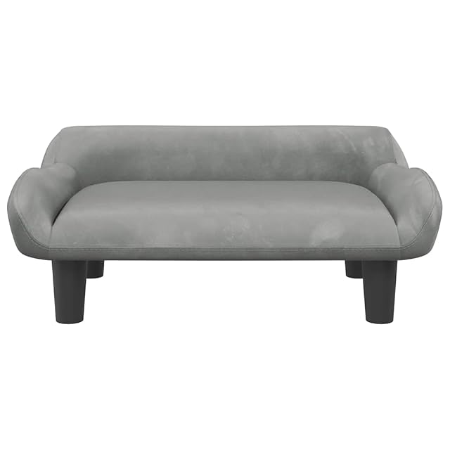 Foto 4 de 6 de vidaXL Cama para Perros de Terciopelo Gris Claro 70x40x24 cm