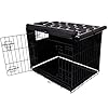 Pet Prime Dog Crate Cover Indoor/Outdoor Durable Windproof 600D Oxford Fabric Pet Kennel Cover Fit for 24 30 36 42 48 Inches Wire Dog Crate for Small and Large Dogs-Cover Only(24 Inch (24″x18″x19″))