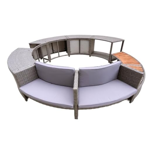 Revestimiento Para Spa Hidromasaje K2O Full Surround 180 Ø279X40X56 Cm Borde Para Spa Circular Con Escalones, Asientos Y Almacenamiento