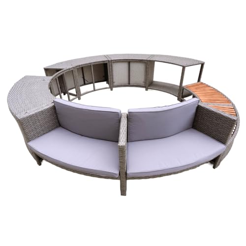 Bordo per Vasca Idromassaggio K2O Full Surround 180 Ø279x40x56 cm Set Circolare di 9 Settori con...