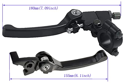 Fjcswj Black Folding Aluminum Clutch Brake Lever Compatible For Universal Motorcycle 22Mm (7/8 Inch) Handlebar,Compatible With 125Cc 140Cc 110Cc Dirt Bike Motorcycle thumb #4