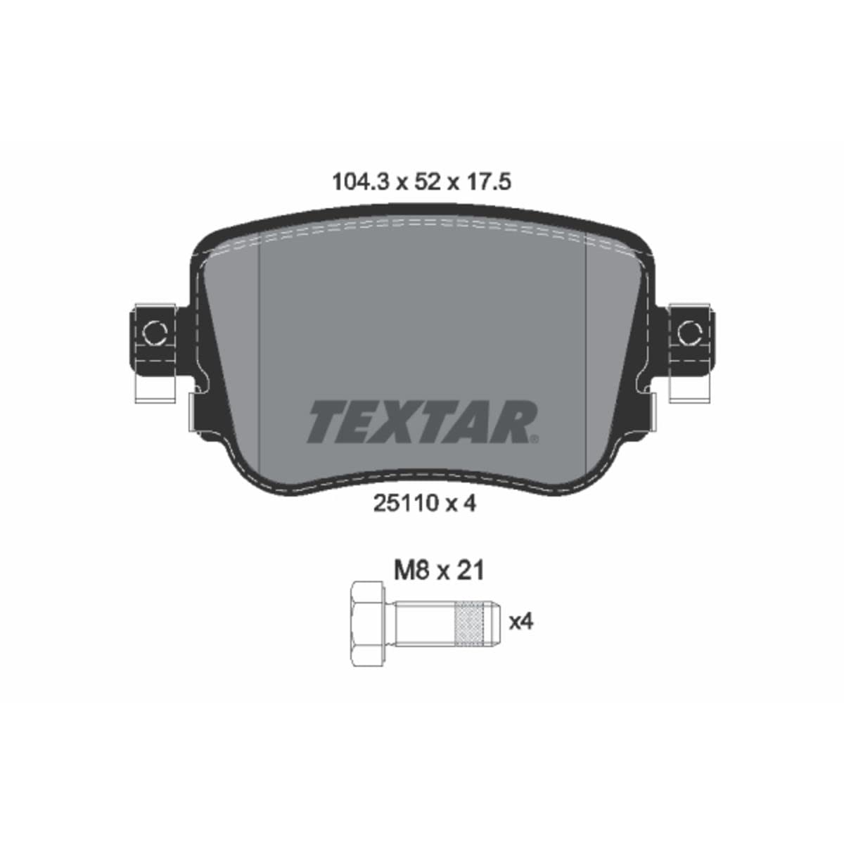 TEXTAR Kit Pastiglie Freno Posteriori 2068701 – Per Mercedes 190 (W201) E Classe E (W124) – Qualità OE