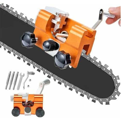 Sherum Universal Chainsaw Sharpener, Portable Crescent Chainsaw Sharpener Kit, For Chain Saws Electric Saws (Yellow, Small)