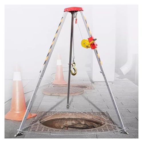 Adjustable Emergency Rescue Tripod Kit - Heavy-Duty Aluminum Confined Space Access Equipment for Sewer Underground Pipe Rescue 1800lbs